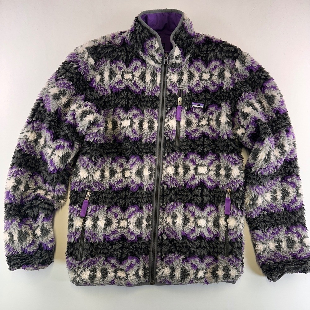 Patagonia Classic Retro-X Cardigan Large Aztec Eadan Purple Fleece Sherpa Jacket